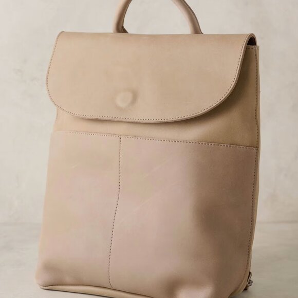 Able Ella Tan Leather Backpack - Magnolia - Picture 1 of 6